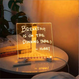 Acrylic DIY Note Board LED Night Light Creative Message Board Holiday Lamp With 7Pens USB LED Desk Lamp Note Daily Moment Painting Lamp