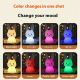 Small Night Lamp USB Charging Colorful Color Changing Timing Night Light LED Bedside Sleeping Light