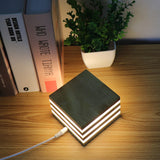 The New Night Light Creative Solid Wood LED Night Light New Strange Wooden Table Lamp Square Bedroom Bedside Lamp