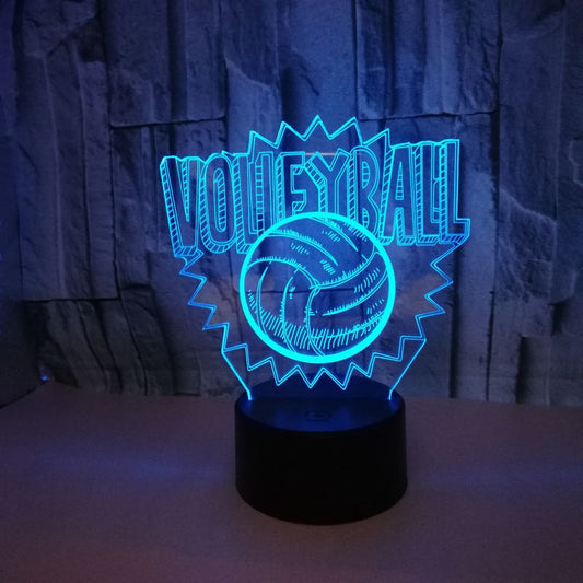 Volleyball 3d light 7 color touch led creative night light