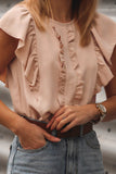 Round neck ruffle top