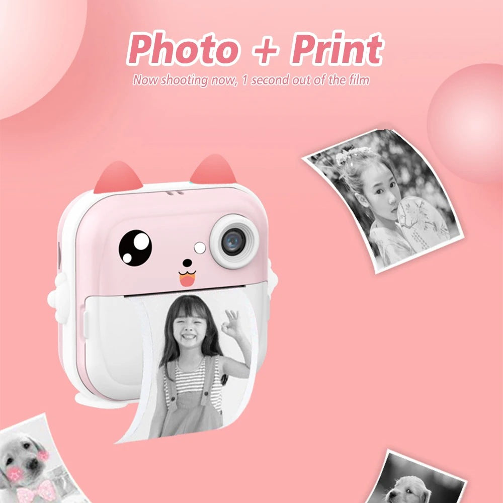 Children's Cartoon Digital Mini HD Selfie Beauty Printing Camera