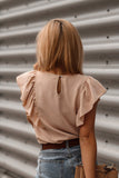 Round neck ruffle top