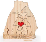 Wooden Hug Bear Pet Family Puzzle Set