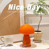 Mushroom Table Lamp Bedroom Bedside Glass Atmosphere Small Night Lamp