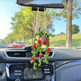 Handmade Knitted Flower Car Accessories Rearview Mirror